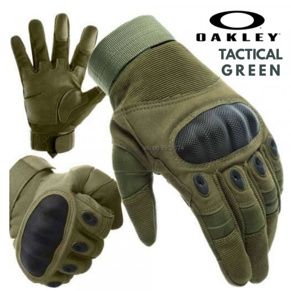 Тактически ръкавици OAKLEY GREEN FULL, L-XL - за спорт, лов, туризъм , мотоциклетизъм, патрул и бой